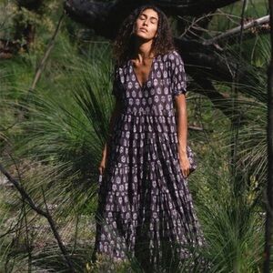 Daughters of India Eggplant Chaya Maxi Dress